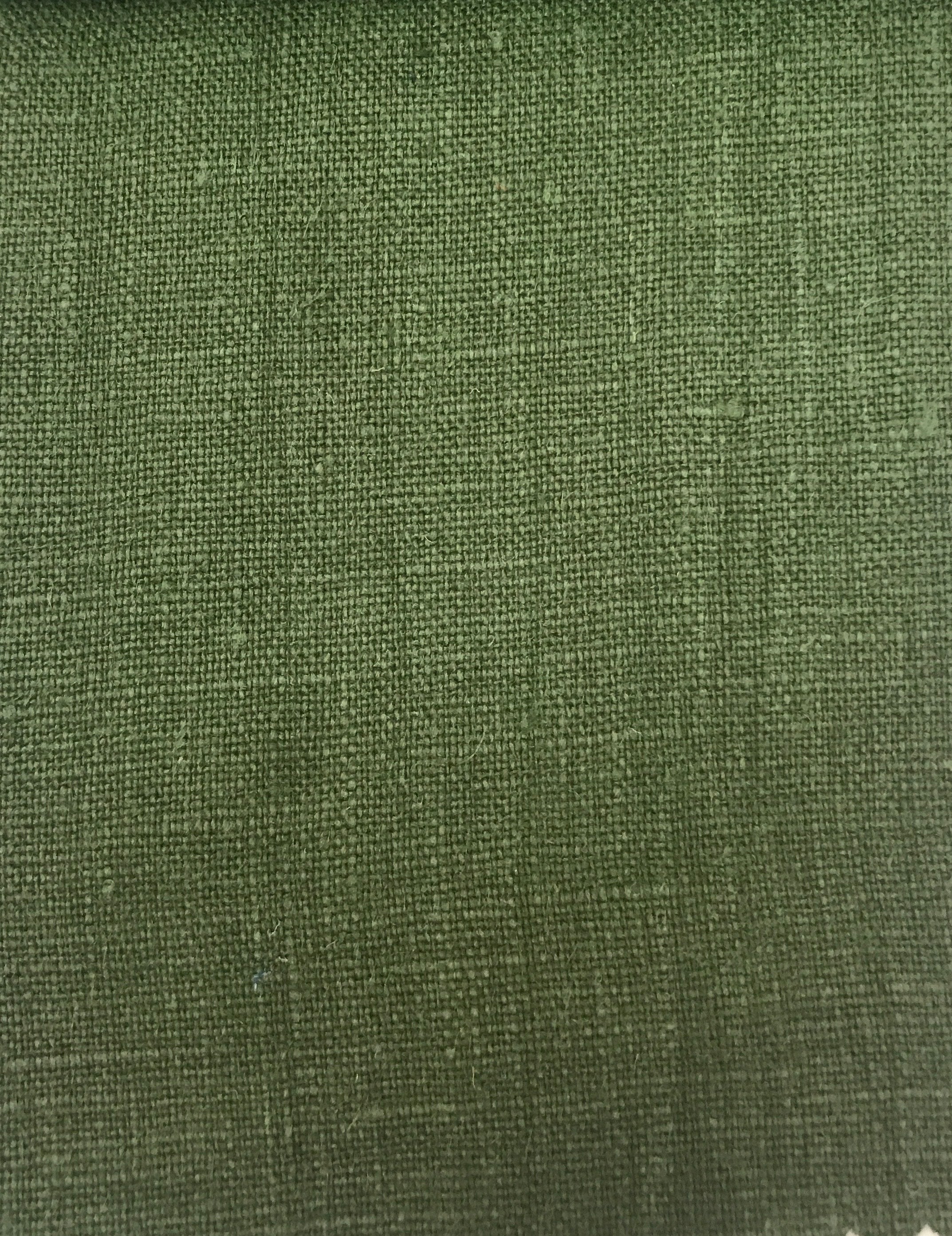 TUSCANY (EUROPEAN LINEN)  COLOR   DARK OLIVE REFINARE    100% LINEN FABRICS 7.5 OZ . DYED & FINISHINED IN USA