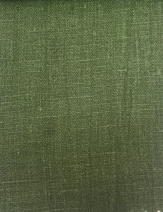TUSCANY (EUROPEAN LINEN)  COLOR   DARK OLIVE REFINARE    100% LINEN FABRICS 7.5 OZ . DYED & FINISHINED IN USA