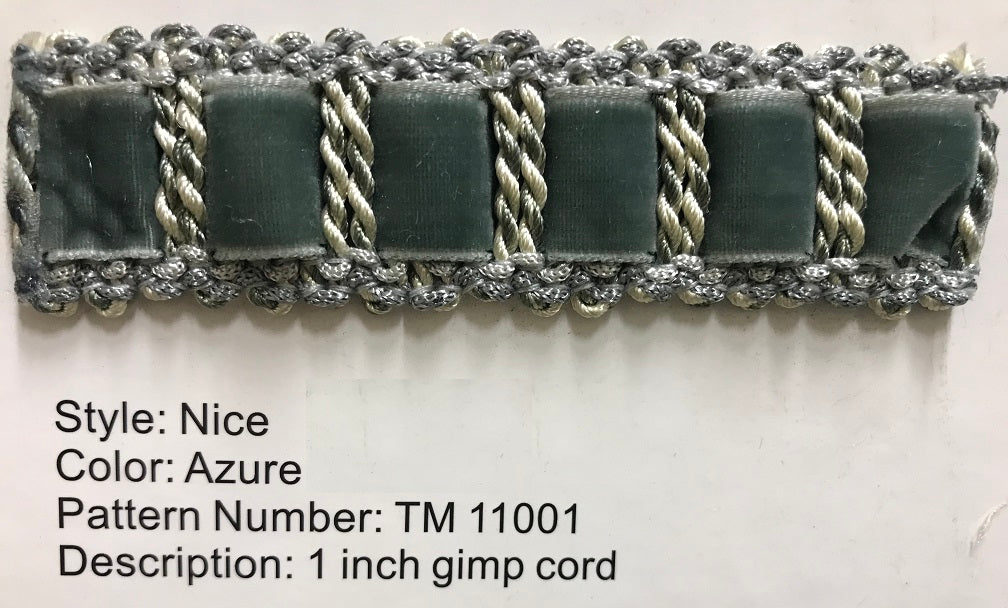 The Lyon - Azure Nice - 1" Gimp Cord