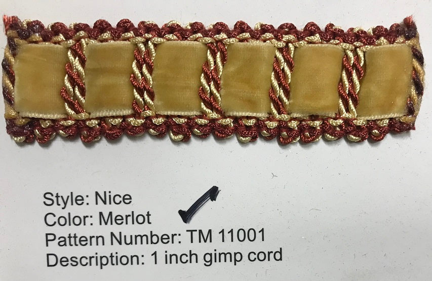 The Lyon - Merlot Nice - 1" Gimp Cord