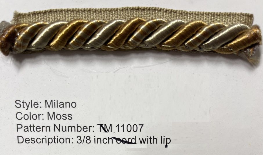 The Lyon - Moss Milano - 3/8 Inches Cord With Lip 3/8 Inches