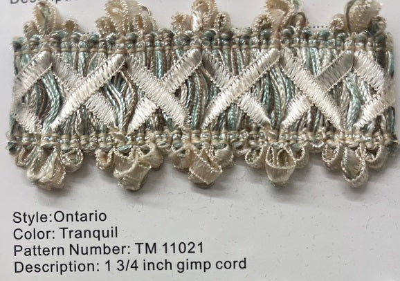 The Americana -Tranquil Ontario - 1  3/4  Inch Gimp Cord