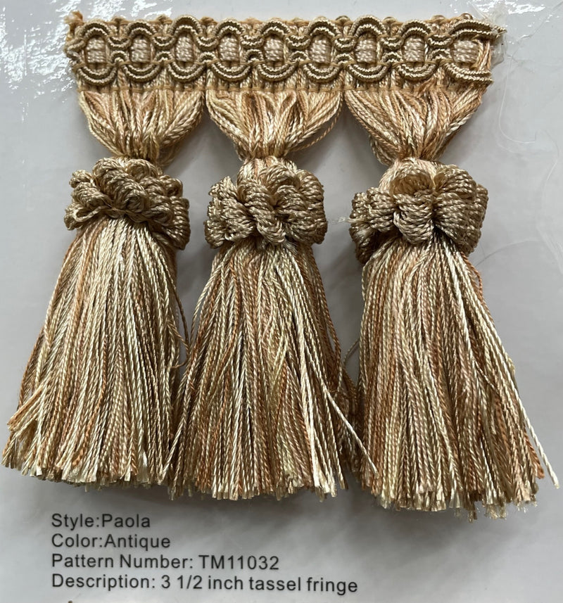 The Natalie - Antique Paola - 3 1/2 Inches Tassel Fringe