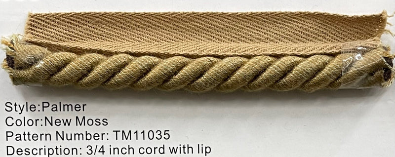 The Lyon - Moss Palmer - 3/4 Inches Gimp Cord Wil Lip
