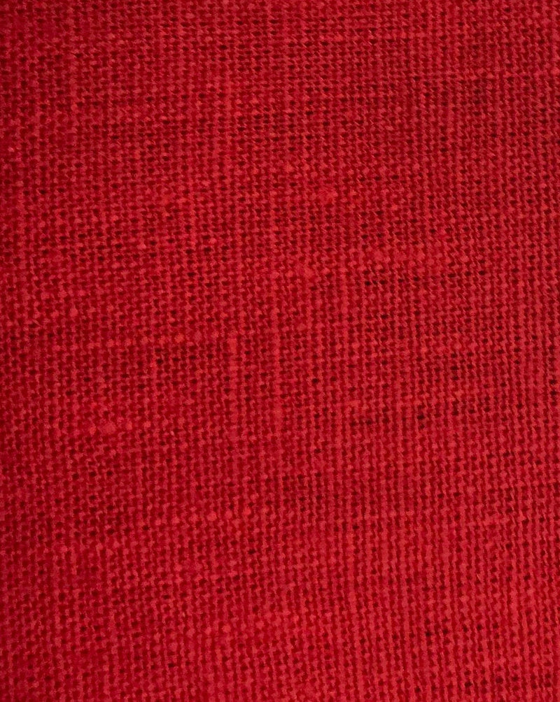 TUSCANY TRUE RED SOFT -(EUROPEAN LINEN) 100% LINEN FABRICS 7.5 OZ . DYED & FINISHED IN USA